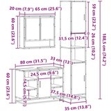 vidaXL 3-dijelni set kupaonskog namještaja boja smeđeg hrasta drveni | shoptok.hr