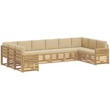  Set vanjskih sofa 10 pcs Bijela i bež 363 x 191,5 x 73 cm | shoptok.hr