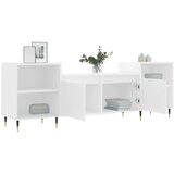 TV omarica bela 160x35x55 cm inženirski les, (20914377) | Shoptok.si
