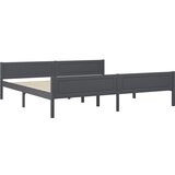 The Living Store Posteljni okvir iz trdne borovine siv 200x200 cm - Posteljni Okvir, (21530912) | Shoptok.si