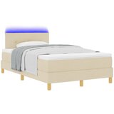 vidaXL postelja s škatlasto vzmetjo z vzmetnico in krem LED 120x190 cm tkanina, (22082853) Cene