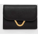 Coccinelle Usnjena denarnica ženski, črna barva