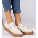 D/CEO marka niezdefiniowana Beige women's sneakers with gold accents Melly | ePonuda.com