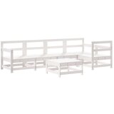 Maison Chic Seti vrtnega pohištva - Vrtna garnitura - Vrtni pohištvo set 6-delna bela trdna borovina, (21816200) | Shoptok.si