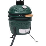  2-u-1 roštilj s pušnicom Kamado keramički 56 cm zeleni Cijene