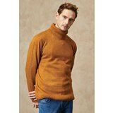 ALTINYILDIZ CLASSICS Men's Mustard Standard Fit Regular Fit Full Turtleneck Knitwear Sweater Cene'.'