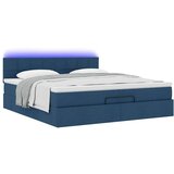  Otomanski okvir kreveta s madracima plavi 200x200cm tkanine | shoptok.hr