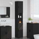 vidaXL Visoki ormarić za kupaonicu s pohranom Crna 30 x 35 x 192 cm | shoptok.hr