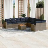  11-dijelni set vrtnih sofa od poliratana s jastucima sivi | shoptok.hr