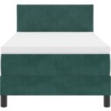 vidaXL Box Spring Krevet s Madracem Tamnozelena 90x200 cm Baršun | shoptok.hr
