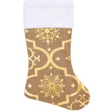  Luksuzna podloga za božićno drvce s čarapom žuta 150 cm tkanina | shoptok.hr