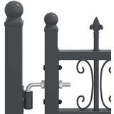 vidaXL Vrat z konico s ključavnico Siva 305 x 125 cm Jeklo | Shoptok.si