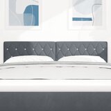  LED glava kreveta s LED trakama Tamno siva 160 cm Baršun | Eponuda.ba