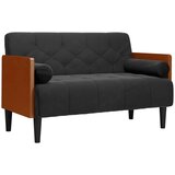 Dvosjed s jastucima, crni, 110 cm, baršun | shoptok.hr