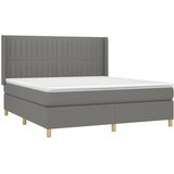  box spring s madracem LED tamnosivi 180x200 cm tkanina | shoptok.hr