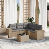  6-dijelni set vrtnih sofa s jastucima bež od poliratana | shoptok.hr
