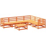  7-dijelni set vrtnih sofa voštano smeđi od masivne borovine | shoptok.hr