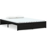 The Living Store Posteljni okvir črn iz trdnega lesa 140x190 cm - Posteljni Okvir, (21526876) | Shoptok.si
