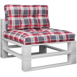  Jastuci za palete 2 kom crveni karirani od tkanine Šarena 80 x 80 x 12 cm | shoptok.hr