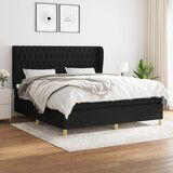 The Living Store Box spring postelja z vzmetnico črna 180x200 cm blago - Box Spring Postelja, (21511920) Cene