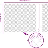 vidaXL Ograja iz verige z 7 flanšastimi stebri 1.2x10 m pocinkana jekla | Shoptok.si
