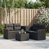  Set sofe 6 kom. Crna Poli Rattan i čelik | shoptok.hr