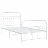 Metalni okvir kreveta uzglavlje i podnožje bijeli 100x190 cm | shoptok.hr