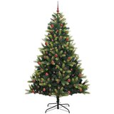 vidaXL Umjetna zložljiva božićna jelka s 300 LED diodami Zelena 210 cm | Shoptok.si