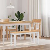 vidaXL Klupa 110 cm bijela puna drvena guma cijene