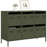 vidaXL Komoda olivno zelena 101,5x39x73,5 cm hladno valjano jeklo Cene