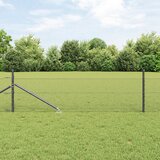 vidaXL Ograja s stebri Siva 0.4 x 25 m Jeklo s PVC premazom | Shoptok.si