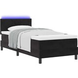 vidaXL Kutni krevet s madracem i LED-om Crni 90x190 cm Baršun | shoptok.hr