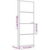 Sobna vrata tanka crna 76 x 201,5 cm kaljeno staklo i aluminij | shoptok.hr