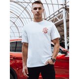 DStreet Koszulka męska z nadrukiem biała | Shoptok.si