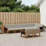  Set vanjskih sofa 8 pcs Prirodna i Svjetlosiva | Shoptok.si