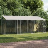  Kavez za psa s krovom Srebrno 600 x 200 x 256 cm Čelik i PE Cijene
