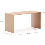 Kave Home Stolić za kavu u dekoru hrasta u svijetloj prirodnoj boji 45x90 cm Litto – | shoptok.hr