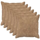  Presvlaka za jastuk 6 kom. HOUTEN Sivosmeđa 60 x 60 cm - Dizajn s paspulom Sivosmeđa 6 | shoptok.hr