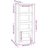 Ormarić za knjige sivi 50x35x125,5cm od masivne borovine | shoptok.hr