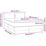 Krevet box spring s madracem LED crni 140x200 cm od tkanine | shoptok.hr