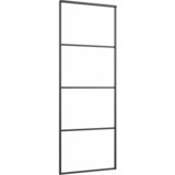  Klizna vrata s priborom crna 76 x 205 cm od ESG stakla | shoptok.hr