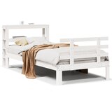 Maison Chic Posteljni okvir - Enojna postelja - Postelja za odrasle z vzglavjem bel 75x190 cm trdna borovina, (21695604) | Shoptok.si