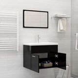  Set kupaonskog namještaja od iverice visoki sjaj crni | shoptok.hr