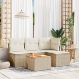 Maison Chic Seti vrtnega pohištva - Vrtna garnitura - Vrtni pohištvo set 5-delna z blazinami bež poli ratan, (21816718) | Shoptok.si
