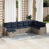 vidaXL 8-dijelni set vrtnih sofa od poliratana s jastucima sivi | shoptok.hr