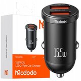 McDodo ZMOGLJIV HITR AVTO POLNILEC ZA MALI TELEFON 2X USB 15,5 W LED, (5000337850) u