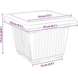  Kvadratna cvetlična posoda 24 pcs Črna 23 x 23 x 17,5 cm, (5000207827) | Shoptok.si