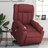 Maison Chic masažni naslanjač - Relax naslanjač s funkcijo vstajanja vinsko rdeče um. usnje, (22061172) | Shoptok.si