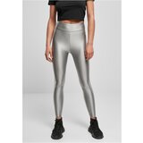 Urban Classics Women's Shiny Metallic High-Waisted Leggings - Dark Silver | Shoptok.si