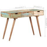 vidaXL Toaletni stolić s ogledalom 112x45x76 cm od obnovljenog drva | shoptok.hr